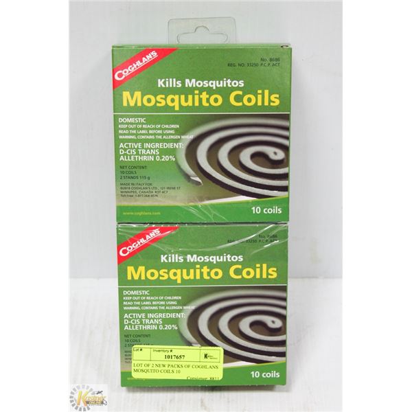 LOT OF 2 NEW PACKS OF COGHLANS MOSQUITO COILS 10