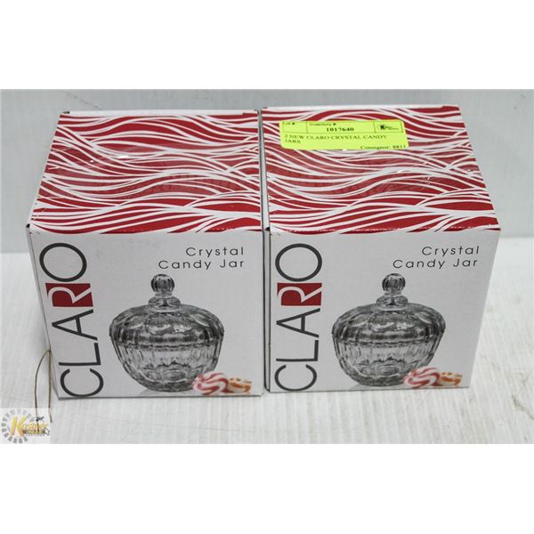 2 NEW CLARO CRYSTAL CANDY JARS