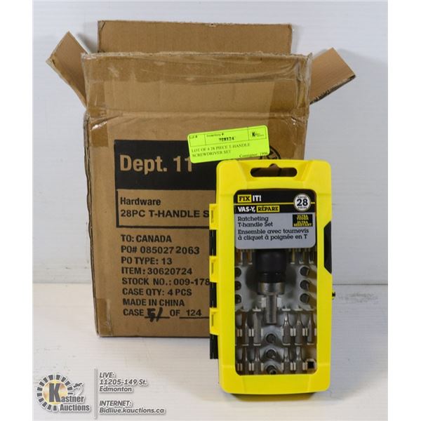 LOT OF FOUR 28PC T-HANDLE SCREWDRIVER SETS