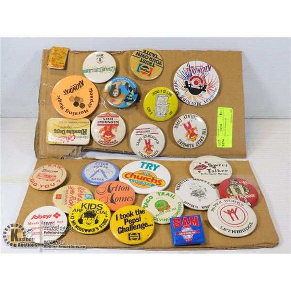 LOT OF VINTAGE PINBACKS ASSORTED