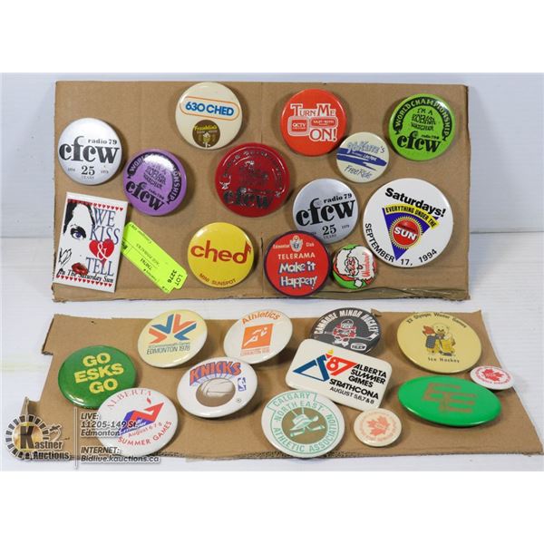 LOT OF VINTAGE PINBACKS ASSORTED