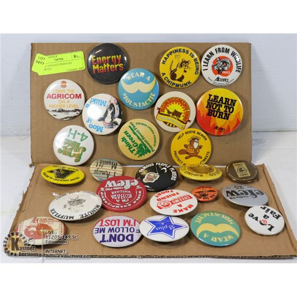 LOT OF VINTAGE PINBACKS ASSORTED