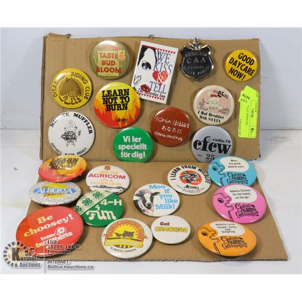 LOT OF VINTAGE PINBACKS ASSORTED