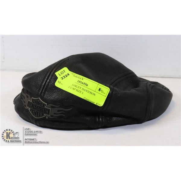 LEATHER HARLEY DAVIDSON NEWSBOY CAP SIZE L