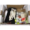 Image 1 : FLAT OF GOLF BALLS AND ACCESSORIES INCL. BAG OF