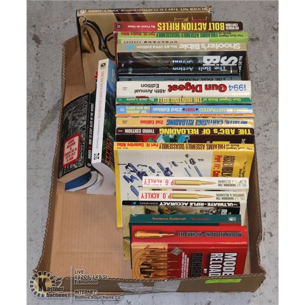 LARGE BOX WITH OVER 20 BOOK LIBRARY ON FIRE