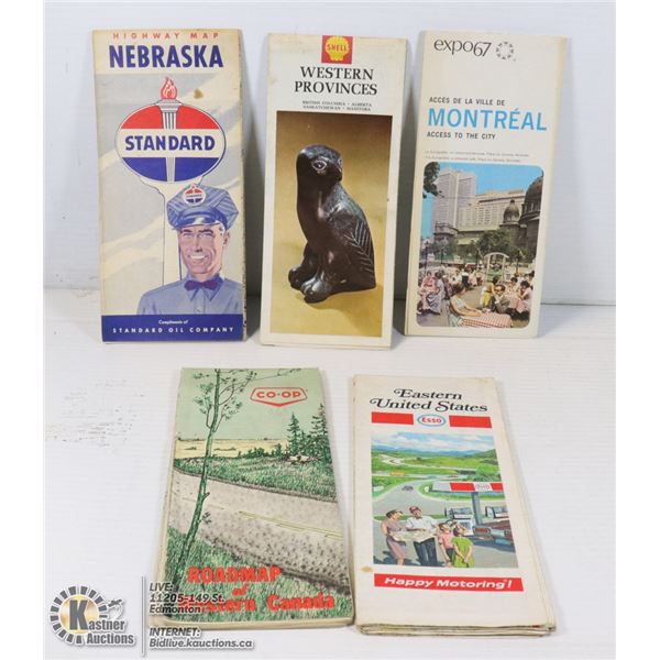 VINTAGE LOT OF ESSO AND OTHER GAS STATION ROAD