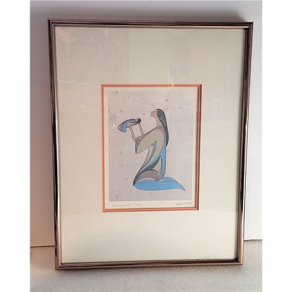 35)  FRAMED, DOUBLE MATTED UNDER GLASS