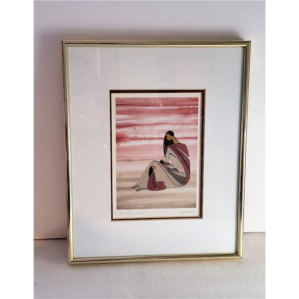 34)  FRAMED, DOUBLE MATTED UNDER GLASS