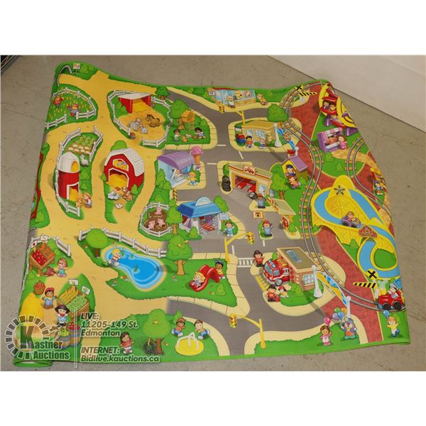 LARGE FISCHER-PRICE PLAY FLOOR MAT - GREAT FOR CAR TRUCKS AND TRAINS ( ALSO ANYTHING A LITTLE ONE CA