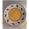 Image 1 : 37)  CERAMIC 12.5 "DIAMETER, 4" HIGH, PORTUGUESE PASTA/FRUIT BOWL. KITCHEN