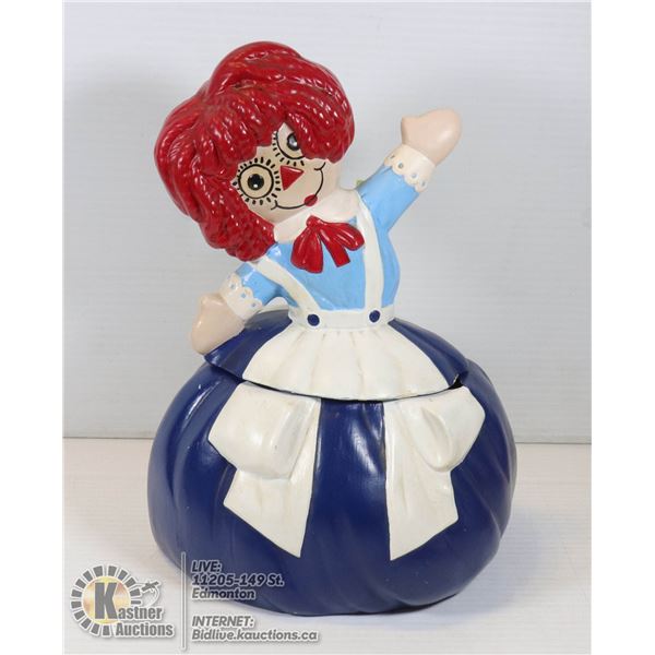 VINTAGE RAGGEDY ANNE COOKIE JAR