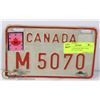 Image 1 : VINTAGE CANADIAN MILITARY MOTORCYCLE LICENSE PLATE