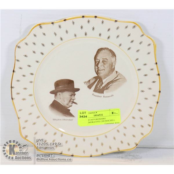ROYAL STAFFORDSHIRE COMMEMORATIVE CHURHCHILL AND ROOSEVELT 1941  PLATE