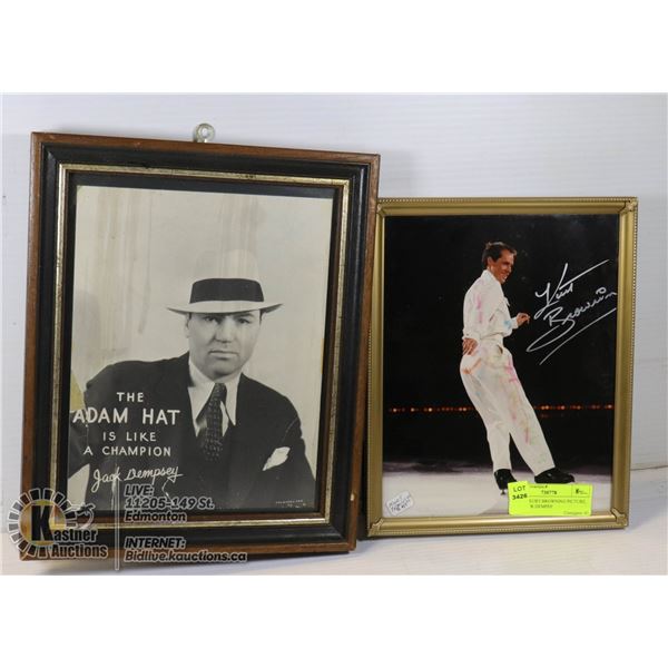 SIGNED KURT BROWNING PICTURE, PLUS JACK DEMPSY PICTURE. UNAUTHENTICATED