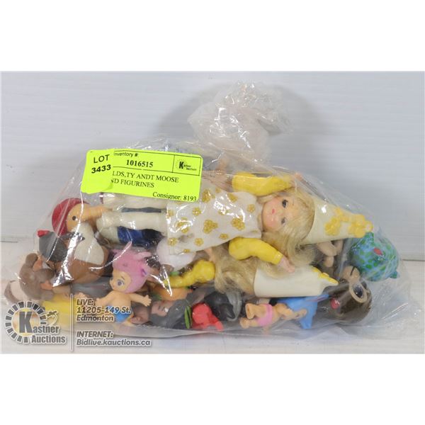 MCDONALDS,TY ANDT MOOSE DOLLS AND FIGURINES 3 ALICE IN WONDERLAND, THE LION, DOROTHY AND DAISY MUNCH