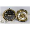 Image 1 : MID CENTURY  1 SETH THOMAS AND 1 WESTCLOX TRAVEL ALARM CLOCKS SETTH THOMAS 7 JEWEL, WESTCLOX BABY BE