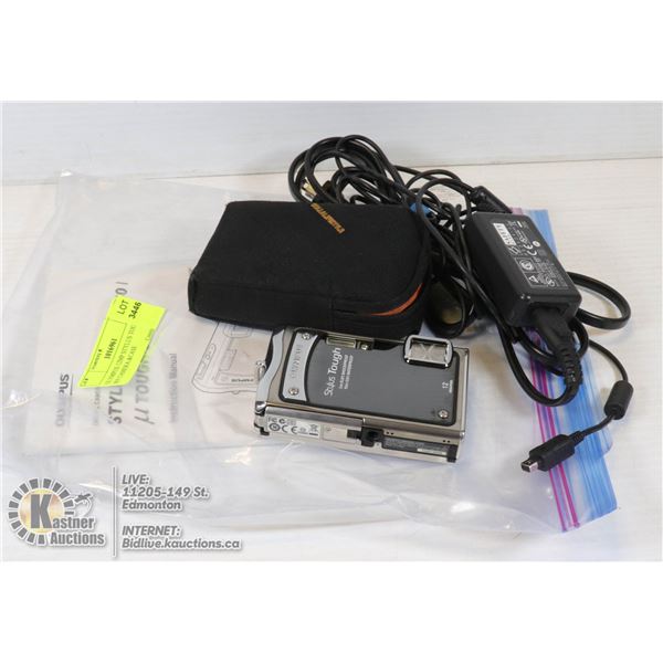 OLYMPUS 12MP STYLUS TOUGH 800 WP CAMERA &CASE HAS DOWNLOAD &POWER CORDS