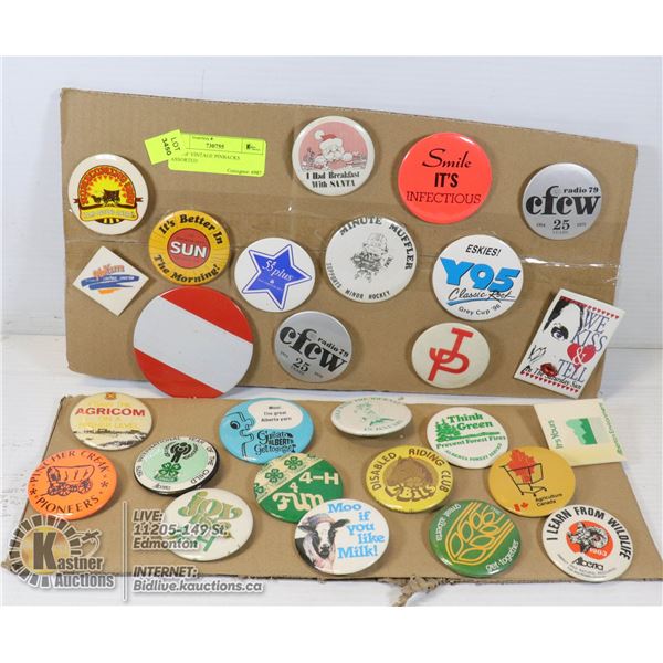 LOT OF VINTAGE PINBACKS ASSORTED