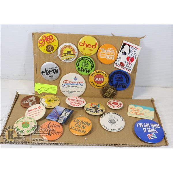 LOT OF VINTAGE PINBACKS ASSORTED