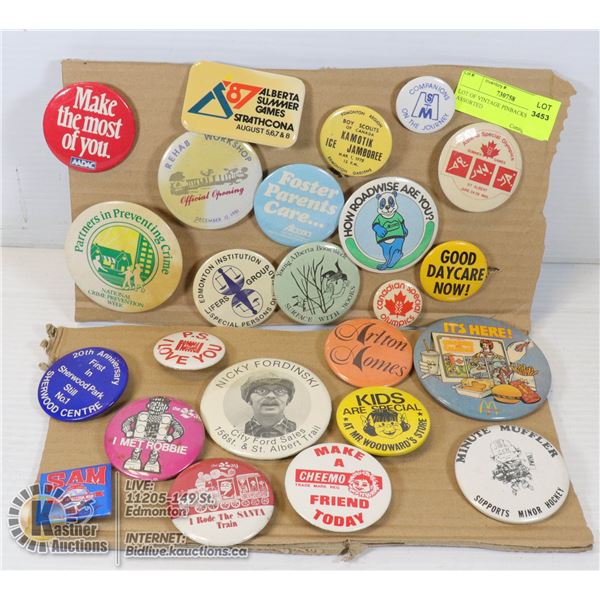 LOT OF VINTAGE PINBACKS ASSORTED