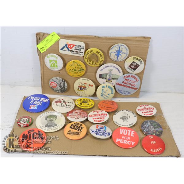 LOT OF VINTAGE PINBACKS ASSORTED