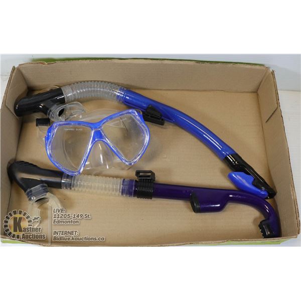2 SNORKELS, MASK