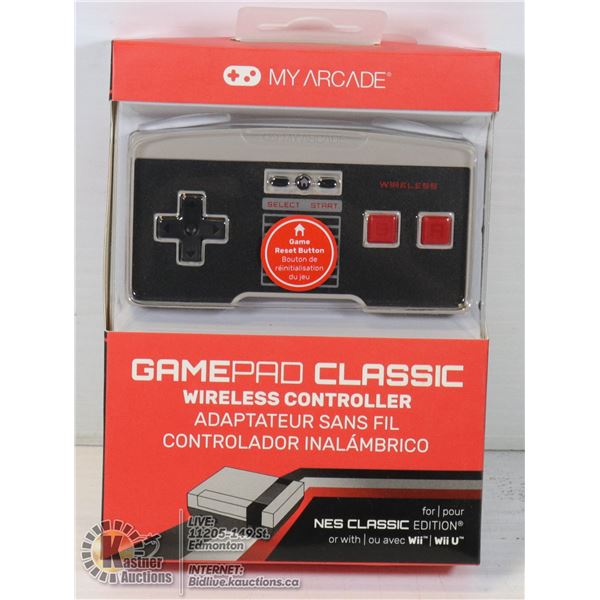 NEW MY ARCADE GAMEPAD WIRELESS CONTROLLER FOR NINTENDO NES CLASSIC EDITION. ALSO WORKS WITH SNES CLA