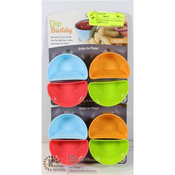 2 NEW 4PC DIP BUDDY ACCESSORIES - CLIPS ONTO PLATE