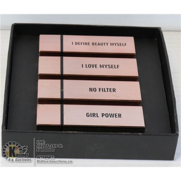 SET OF 4 NEW REALHER MOISTURIZING LIPSTICKS