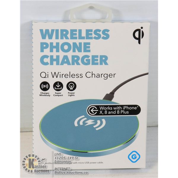 NEW GEMS WIRELESS QI PHONE CHARGER QI STANDARD COMPATIBLE.