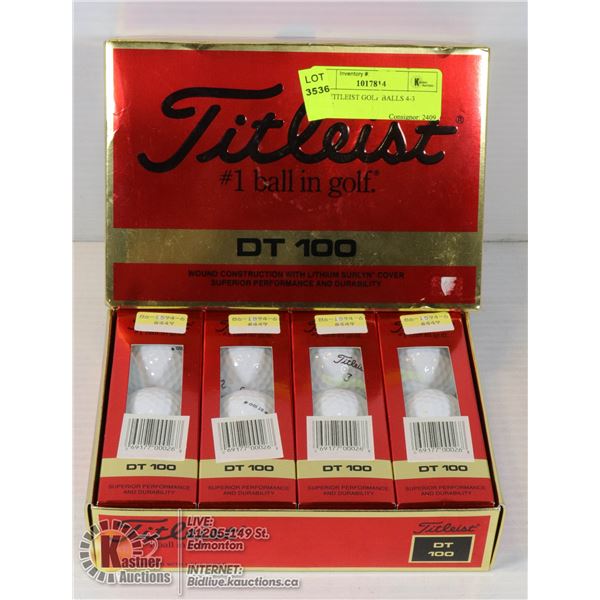 NEW TITLEIST GOLF BALLS 4-3 PACKS