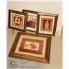 Image 1 : LOT OF 4 SMALL PAINTINGS IN FRAMES FLOWERS