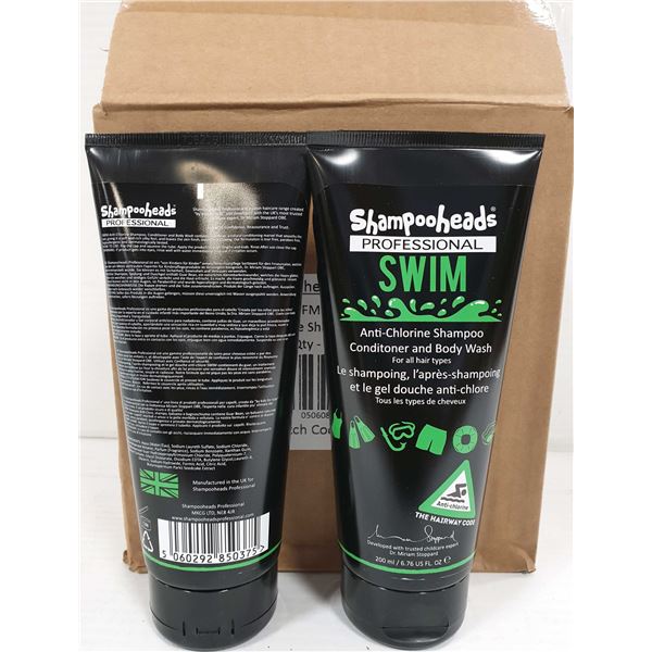 CASE OF 6 ANTI CHLORINE SHAMPOO & BODY WASH 200ML SHAMPOOHEADS PROFESSIONAL