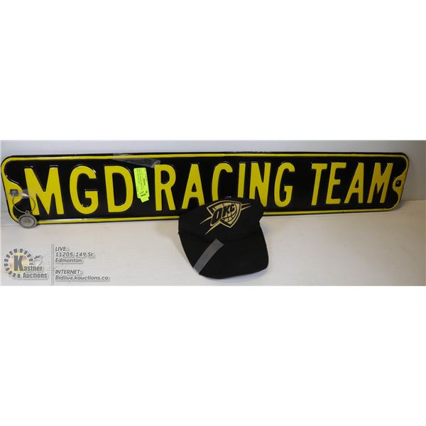 MILLER GENUINE DRAFT RACING SIGN -HAT KEYTAG #NAME?