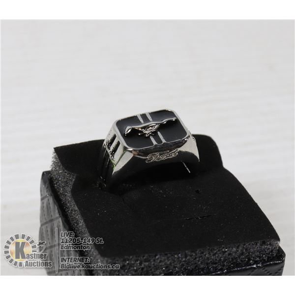 925 STERLING SILVER FORD MUSTANG MEN'S RING SZ 11 "UNTAMED AMERICAN SPIRIT
