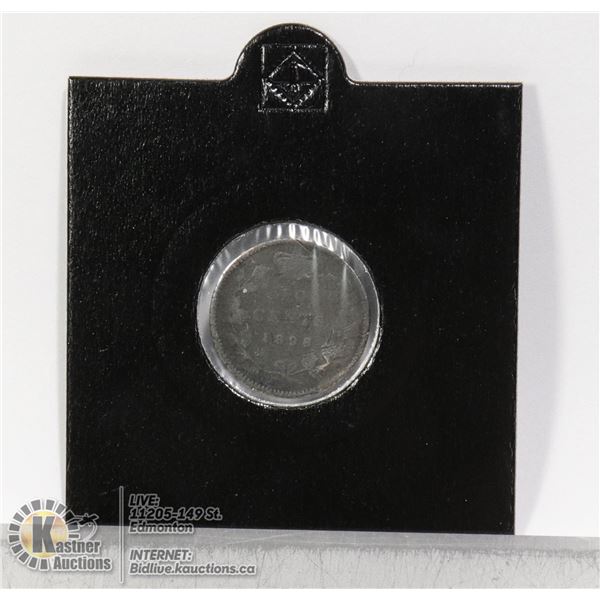 1898 VICTORIAN CANADA SILVER 10 CENT LATE VICTORIAN ISSUE SILVER 10 CENT WITH LOWER MINTAGE, VERY DA