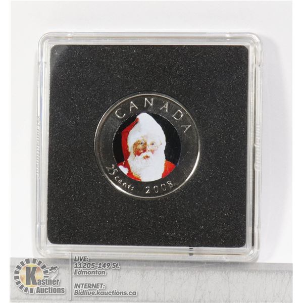 2008 COLORIZED SANTA CANADA 25 CENT ISSUED ONLY IN SPECIAL RELEASE SETS FOR COLLECTORS ONLY THIS COL
