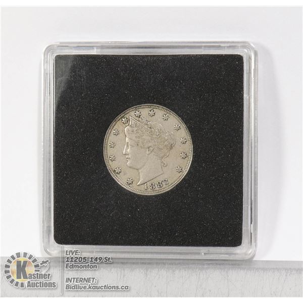 1883 USA "NO-CENTS" LIBERTY HEAD 5 CENT COIN CALLED "SUBVERSION NICKELS" MISSING THE WORD "CENTS" ON