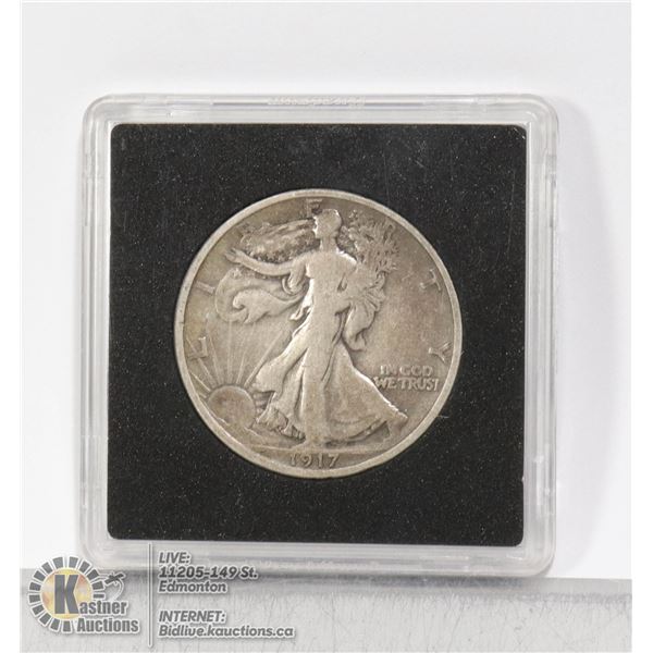 1917 USA SILVER WALKING LIBERTY 50 CENT 2ND YEAR SECOND YEAR OF ISSUE FOR THE WALKING LIBERTY SILVER