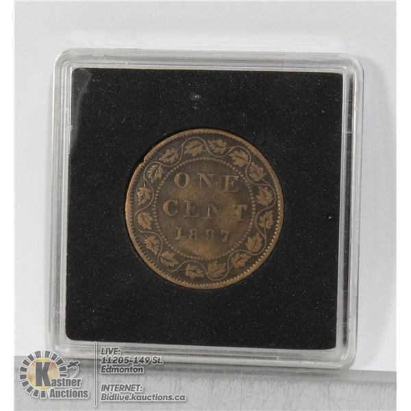 1897 VICTORIAN CANADA LARGE CENT VICTORIA'S DIAMOND JUBILEE YEAR (60TH ANNIVERSARY OF CORONATION) MI