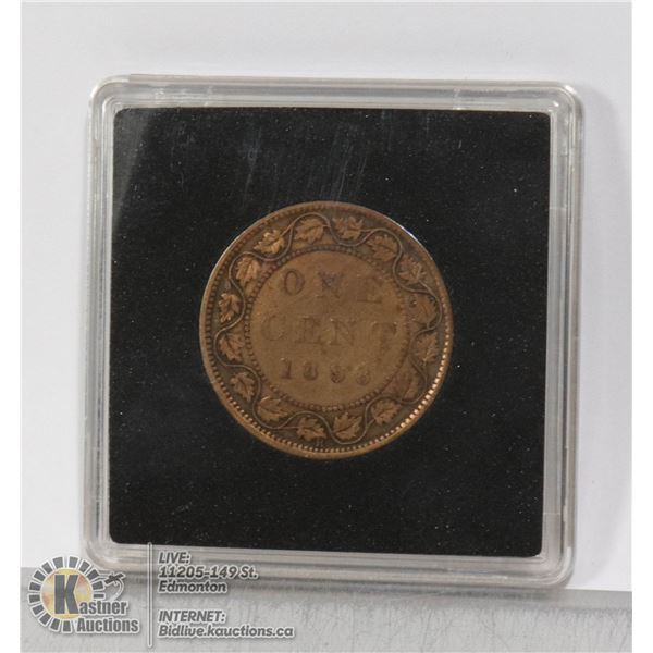 1898H VICTORIAN CANADA LARGE CENT MINTED AT THE HEATON MINT IN GREAT BRITAIN FOR USE IN CANADA. SMAL