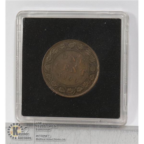 1900H VICTORIAN CANADA LARGE CENT SECOND LAST YEAR OF QUEEN VICTORIA, THIS DATE WAS MINTED BOTH AT T