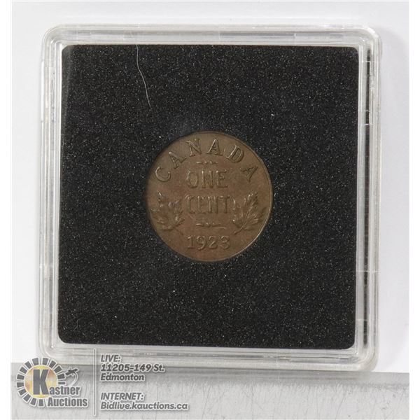KEY DATE 1923 CANADA SMALL CENT GEORGE V KEY DATE, LOW MINTAGE CANADA SMALL CENT COIN. WITH A VERY L