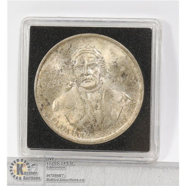 1977 MEXICO LARGE SILVER  100 PESO. LOW 7 VARIETY BEAUTIFUL TONED CHOICE UNCIRCULATED SILVER 100 PES