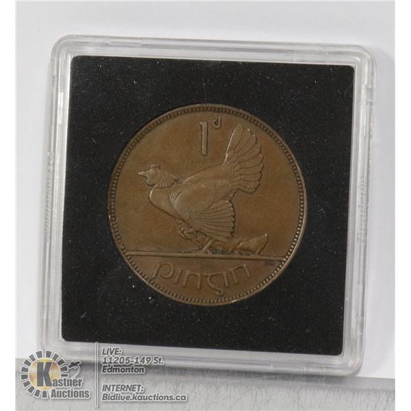 IRELAND 1935 "HENNY PENNY" LARGE CENT CALLED A "HENNY PENNY" IN SLANG FOR THE HEN AND CHICKS REVERSE