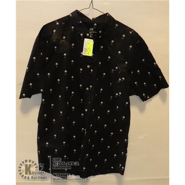 H & M MENS "PALM TREE" SHIRT- SIZE XL- NEW WITH TAGS