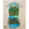 Image 1 : DANCE COSTUME DANCE COSTUME GALLERY ONE PIECE KIDS SIZE 12-14 LIGHT BLUE  USED