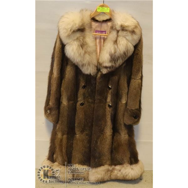 LAURA LEE FUR COAT-POSSIBLE MOISTURE DAMANGE ON BOTTOM #960-140
