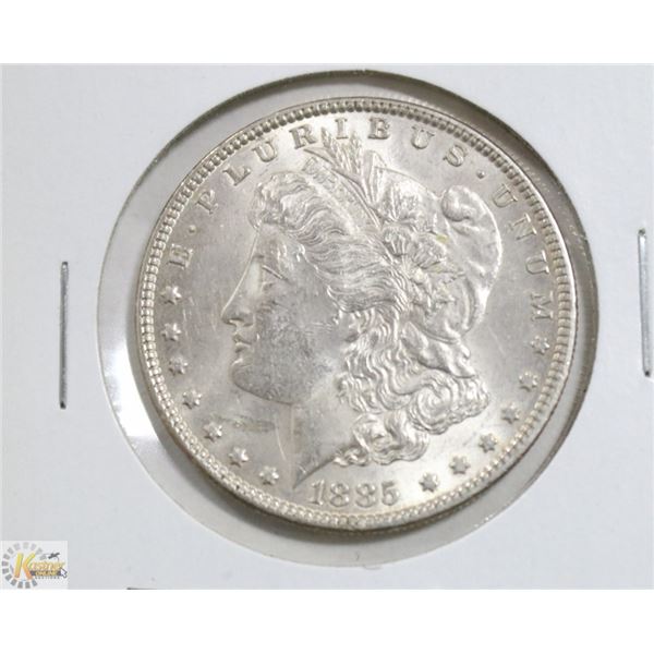 UNCIRCULATED 1885 USA MORGAN SILVER DOLLAR WHITE